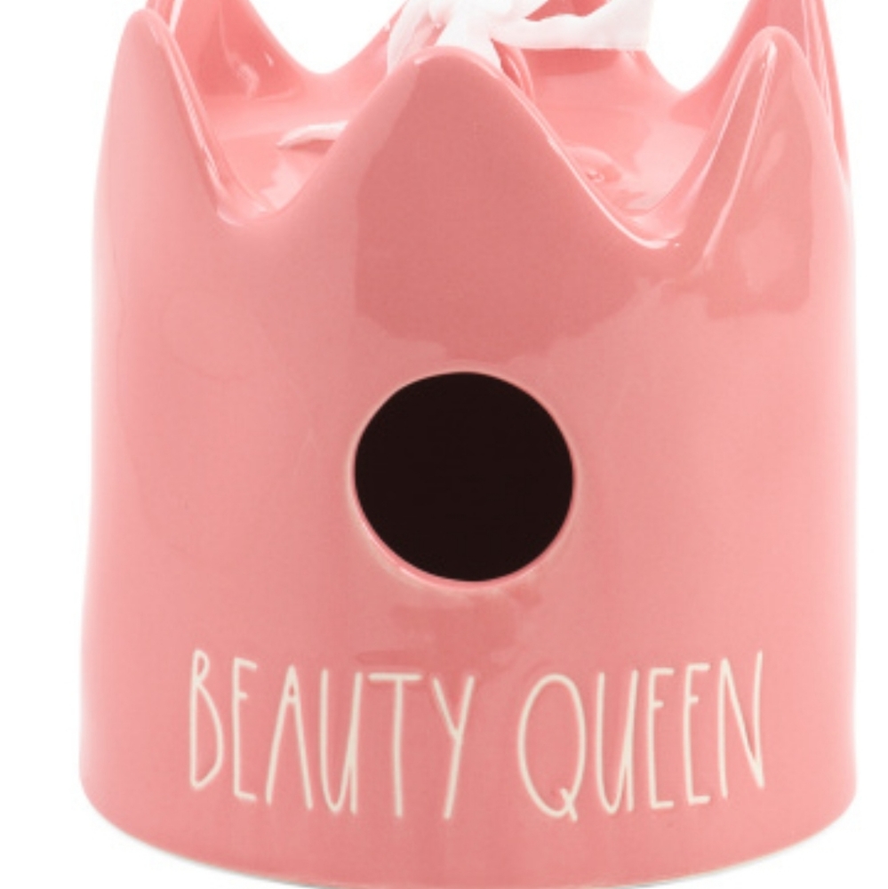 Rae Dunn Beauty Queen Pink Crown Birdhouse